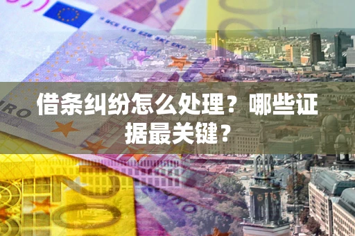 武汉借条纠纷怎么处理？哪些证据最关键？