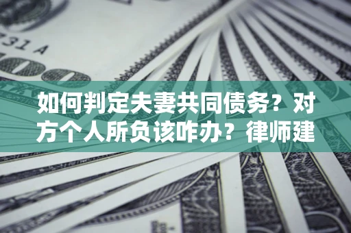 武汉如何判定夫妻共同债务？对方个人所负该咋办？律师建议